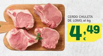 HiperDino Cerdo chuleta de lomo, el kg oferta