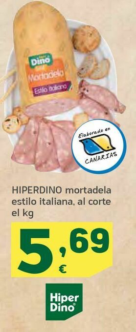 HiperDino Hiperdino mortadela estilo italiana, al corte el kg oferta