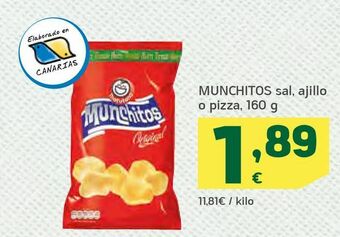 HiperDino Munchitos sal, ajillo o pizza, 160 g oferta