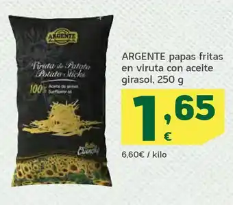 HiperDino Argente papas fritas en viruta con aceite girasol, 250 g oferta