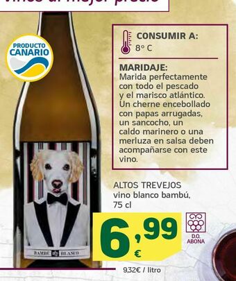 HiperDino Altos trevejos vino blanco bambú, 75 cl oferta