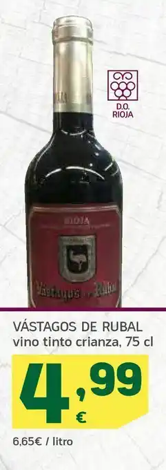 HiperDino Vástagos de rubal vino tinto crianza, 75 cl oferta