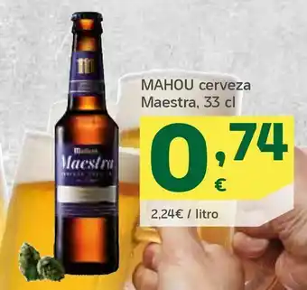 HiperDino Mahou cerveza maestra, 33 cl oferta