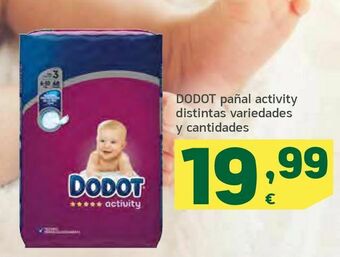 HiperDino Dodot pañal activity distintas variedades y cantidades oferta