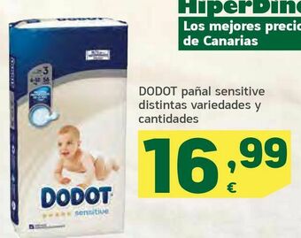 HiperDino Dodot pañal sensitive distintas variedades y cantidades oferta