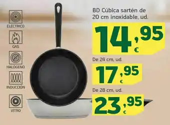 HiperDino Bd cúbica sartén de 20 cm inoxidable, ud. oferta