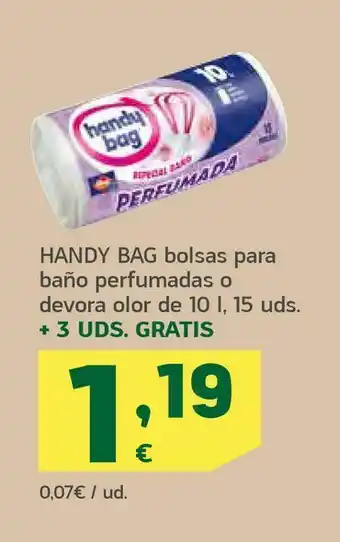 HiperDino Handy bag bolsas para baño perfumadas o devora olor de 10 l, 15 uds. oferta