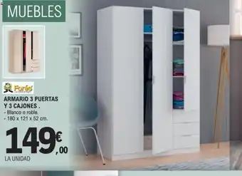 E.Leclerc ARMARIO 3 PUERTAS Y 3 CAJONES. oferta