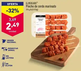 ALDI Pincho de cerdo marinado oferta