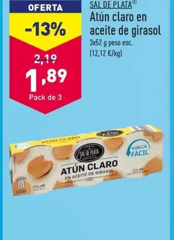 ALDI Atún claro en aceite de girasol oferta