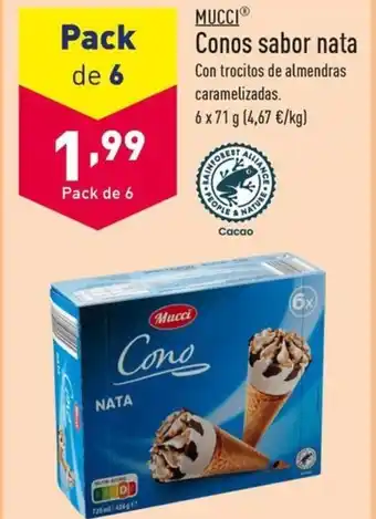 ALDI Conos sabor nata oferta