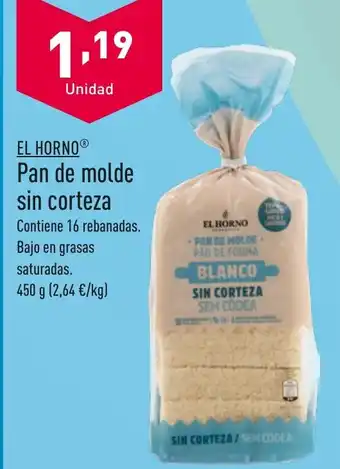 ALDI Pan de molde sin corteza oferta