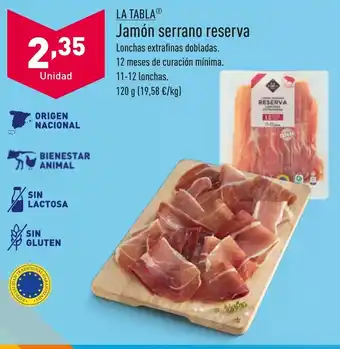 ALDI Jamón serrano reserva oferta