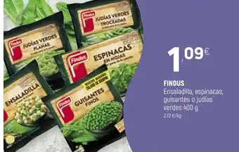Coviran Findus Ensaladilla, espinacas, guisante o judias verdes 400g oferta