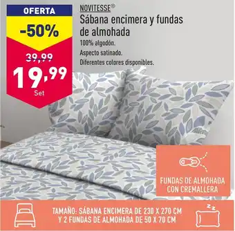 ALDI Sábana encimera y fundas de almohada oferta