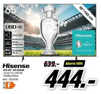 MediaMarkt LED 65" 4K 65A6K oferta