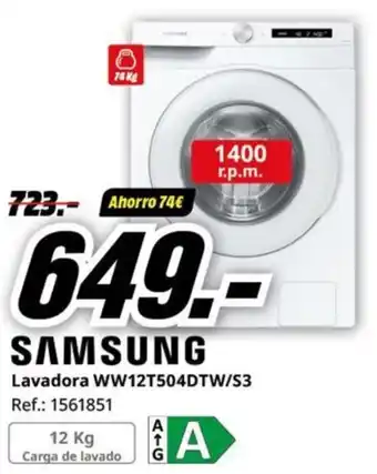MediaMarkt Lavadora WW12T504DTW/S3 Ref.: 1561851 oferta