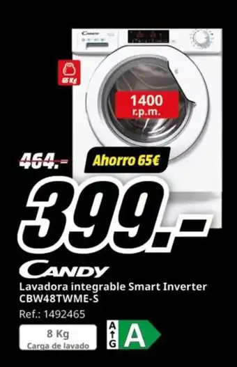 MediaMarkt Lavadora integrable Smart Inverter CBW48TWME-S oferta