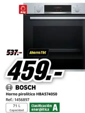 MediaMarkt Horno pirolítico HBA5740S0 oferta