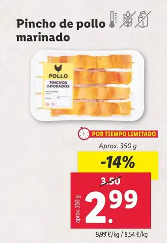 Lidl Pincho de pollo marinado oferta