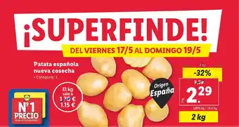 Lidl Patata española nueva cosecha oferta