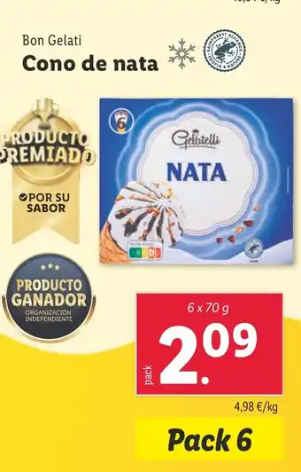Lidl Cono de nata oferta