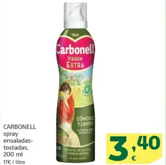 HiperDino CARBONELL spray ensaladas- tostadas, 200 ml oferta