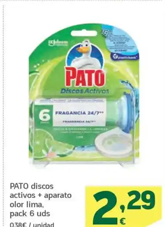 HiperDino PATO discos activos + aparato olor lima, pack 6 uds oferta