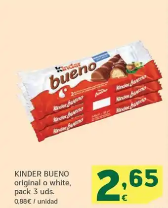 HiperDino KINDER BUENO original o white, pack 3 uds. oferta