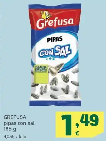 HiperDino GREFUSA pipas con sal, 165 g oferta