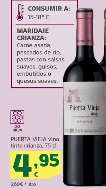 HiperDino PUERTA VIEJA vino tinto crianza, 75 cl oferta