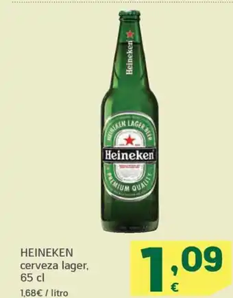 HiperDino HEINEKEN cerveza lager, 65 cl oferta