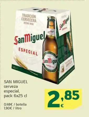 HiperDino SAN MIGUEL cerveza especial, pack 6x25 cl oferta