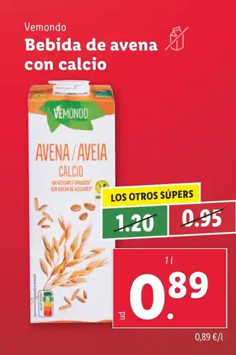 Lidl Vemondo Bebida de avena con calcio oferta