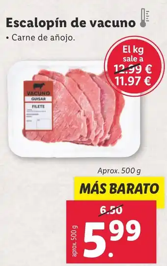 Lidl Escalopín de vacuno oferta