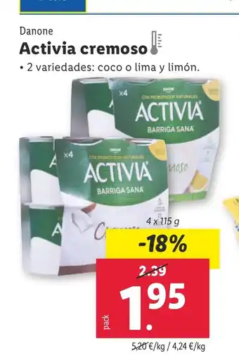 Lidl Danone Activia cremoso oferta