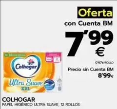 BM Supermercados Colhogar - papel higiénico ultra suave, 12 rollos oferta