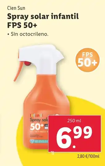 Lidl Cien Sun Spray solar infantil FPS 50+ oferta