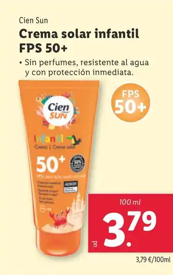 Lidl Cien Sun Crema solar infantil oferta