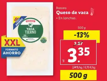 Lidl RONCERO Queso de vaca oferta