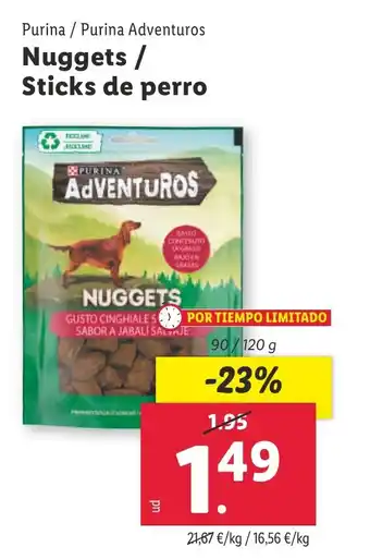 Lidl Purina / Purina Adventuros Nuggets/ Sticks de perro oferta