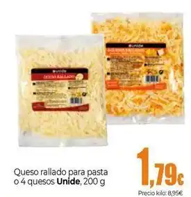 Unide Supermercados Unide - queso rallado para pasta o 4 quesos oferta