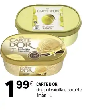 Coviran Carte D'or Original vainilla o sorbete limón 1L oferta