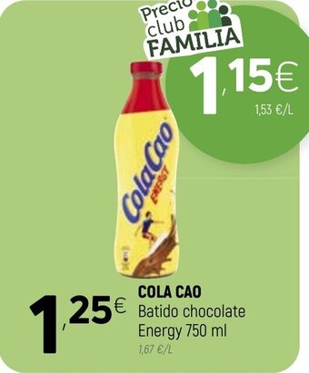 Coviran Cola Cao Batido Chocolate Energy 750ml oferta