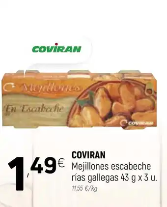Coviran Coviran Mejillones escabeche rías gallegas 43g x 3 u oferta