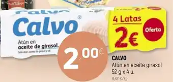 Coviran Calvo Atún en aceite girasol 52g x 4 u oferta