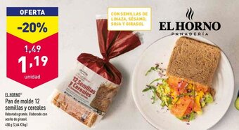 ALDI El Horno Pan de molde 12 semillas y cereales oferta