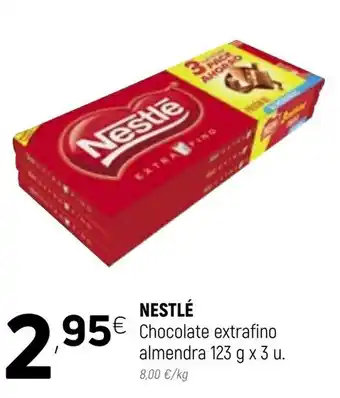 Coviran Nestlè Chocolate extrafino almendra 123g x 3 u oferta