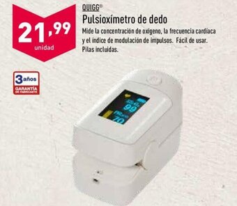 ALDI Quigg Pulsioxímetro de dedo oferta