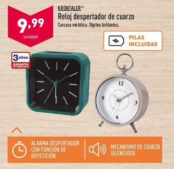 ALDI Krontaler Reloj despertador de cuarzo oferta